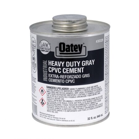 Oatey CPVC INDUSTRIAL CEMENT, 32 OZ, OPAQUE LIQUID, GRAY 30329